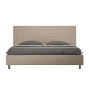 Letto con rete imbottito 180x200 similpelle tortora Sunny