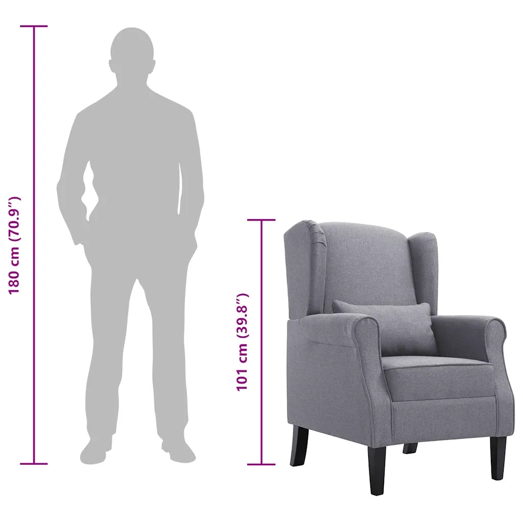 Poltrona-Divano Sedia-Poltroncina Grigio Scuro in Tessuto 542721