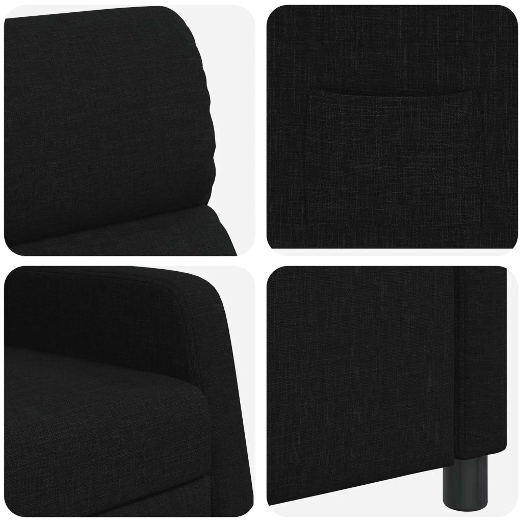 Divano Sedia-Poltrona reclinabile Nero Tessuto 400825
