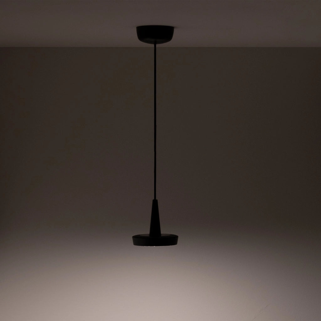 Baby Lampada a sospensione a LED in alluminio pressofuso nero, design moderno con dimmerazione TRIAC, CRI 90, luce calda 3000K, ideale per interni