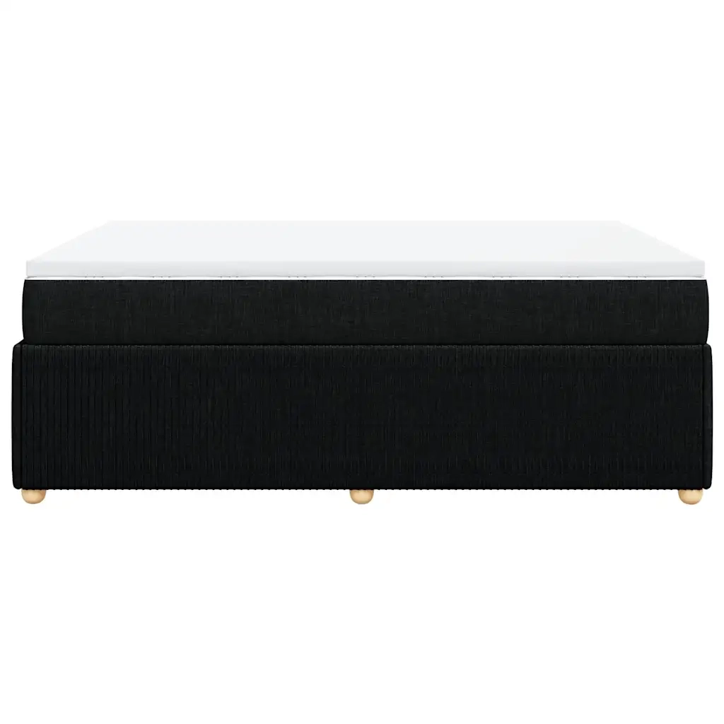 Giroletto a Molle con Materasso Nero 140x190 cm in Tessuto