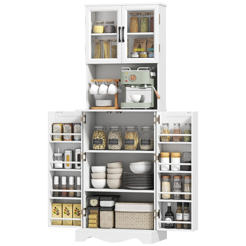Armadio da cucina con ripiani e ante ¨C zephmum ¨C bianco 60x39.5x179.6 cm