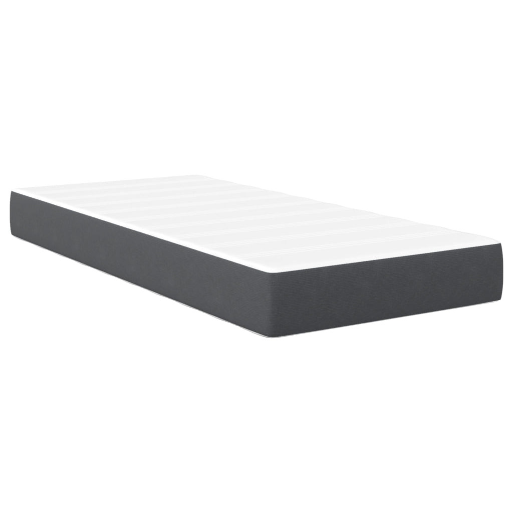 Materasso a molle insacchettate  Grigio scuro Medio 90x200x20 cm Tessuto