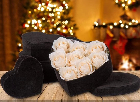 Set di 4 scatole di regalo, scatola per torta, scatola di conservazione con coperchio, scatola di regalo a forma di cuore, scatole di velluto, scatola di regalo, scatola per gioielli, regalo per il giorno della mamma