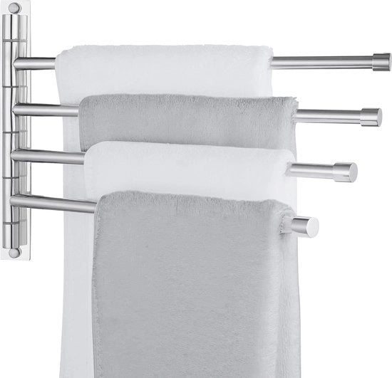 Asse da asciugamano per bagno con supporto regolabile in acciaio inossidabile per installazione a muro in alluminio