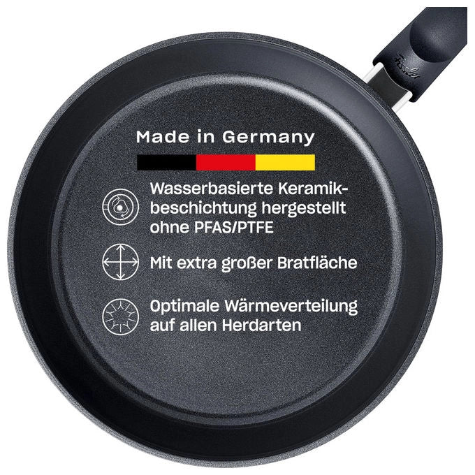 Fissler Padella Ceratal Comfort Orbit Black 24 cm Alluminio con Rivestimento in Ceramica