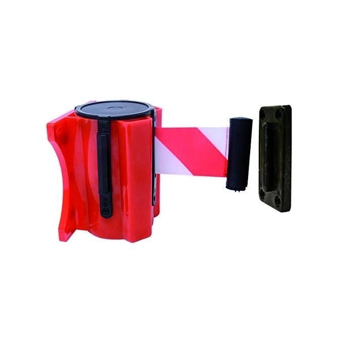 Vigor 791510 Barriera a Nastro Retrattile a Parete Corpo ABS 3 m colore Bianco Rosso