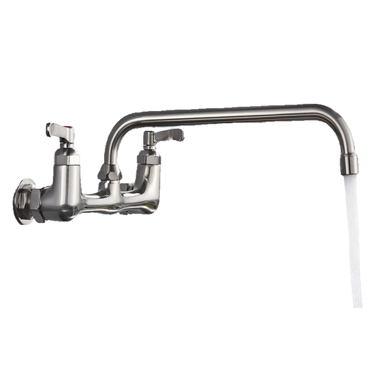 ALEX | rubinetto miscelatore catering a parete rubinetto argento|rubinetto cucina professionale acciaio inox lungo e piatto |ristorante bocca dritta