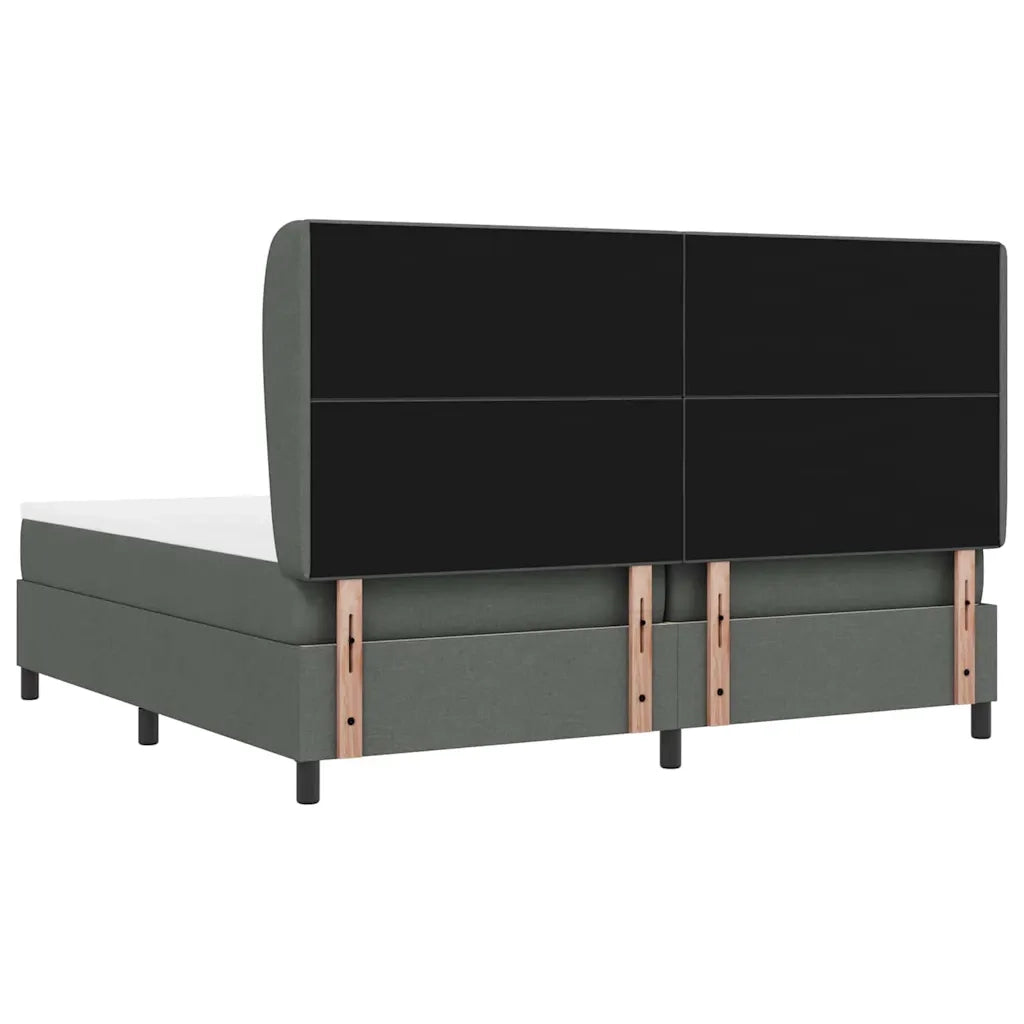 Letto a molle con materasso Grigio scuro 200 x 200 cm Tessuto 3340586