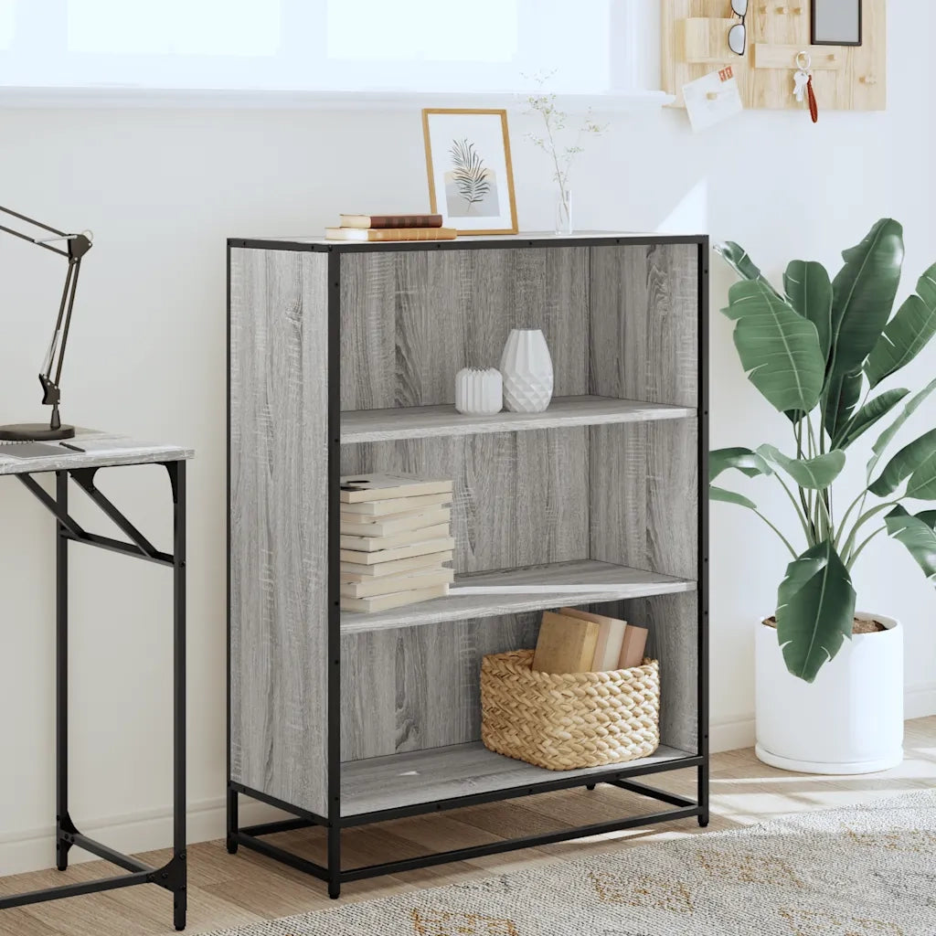Libreria Grigio Sonoma 80,5x35x107,5 cm in Legno Multistrato 849122