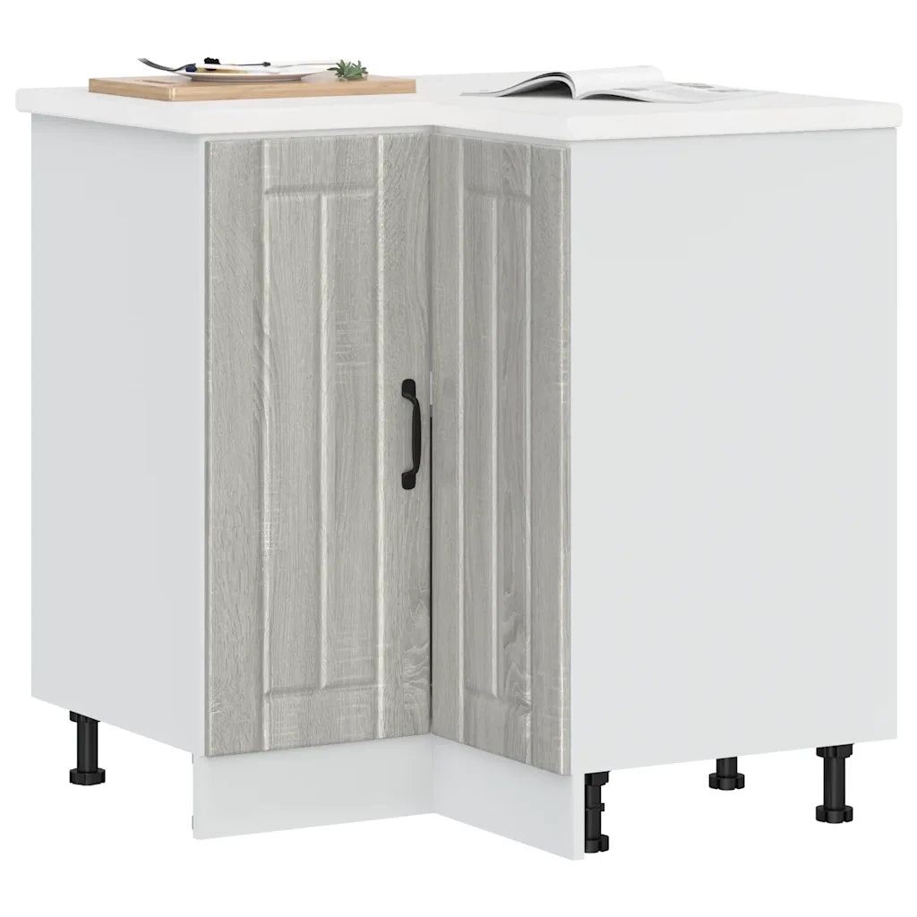 vidaXL Mobile Base ad Angolo Cucina Lucca Grigio Sonoma in Truciolato