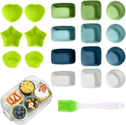 18 Mouldi di Silicone per Torta 1 Pennello Box di Silicone per Cupcake in Silicone per Tortine e Muffini 6 Forme