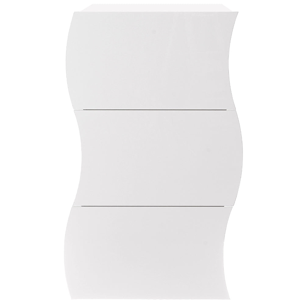 Scarpiera Ingresso in Legno Lucido ONDE 3 Ante Bianco Salvaspazio 71x26.5x121cm