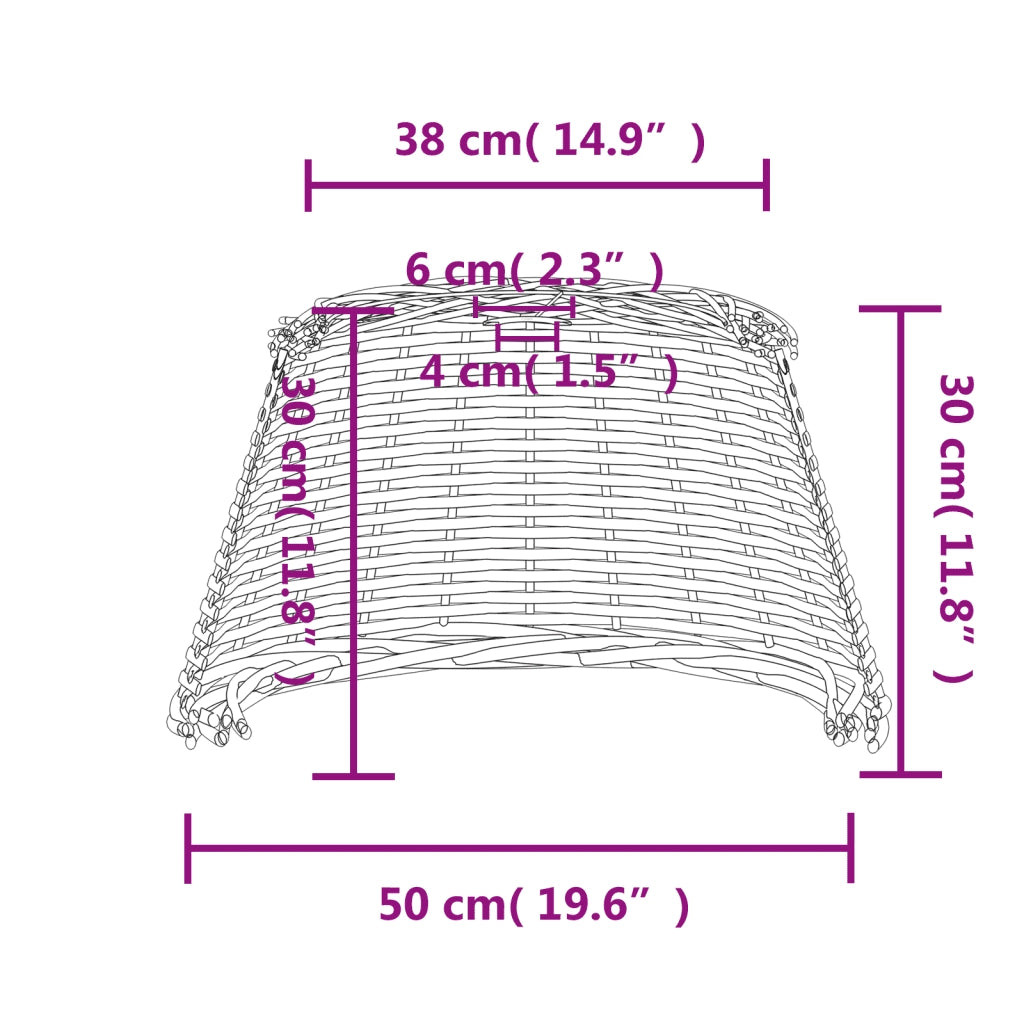 Paralume da Soffitto Bianco ?50x30 cm in Vimini CFW4226256