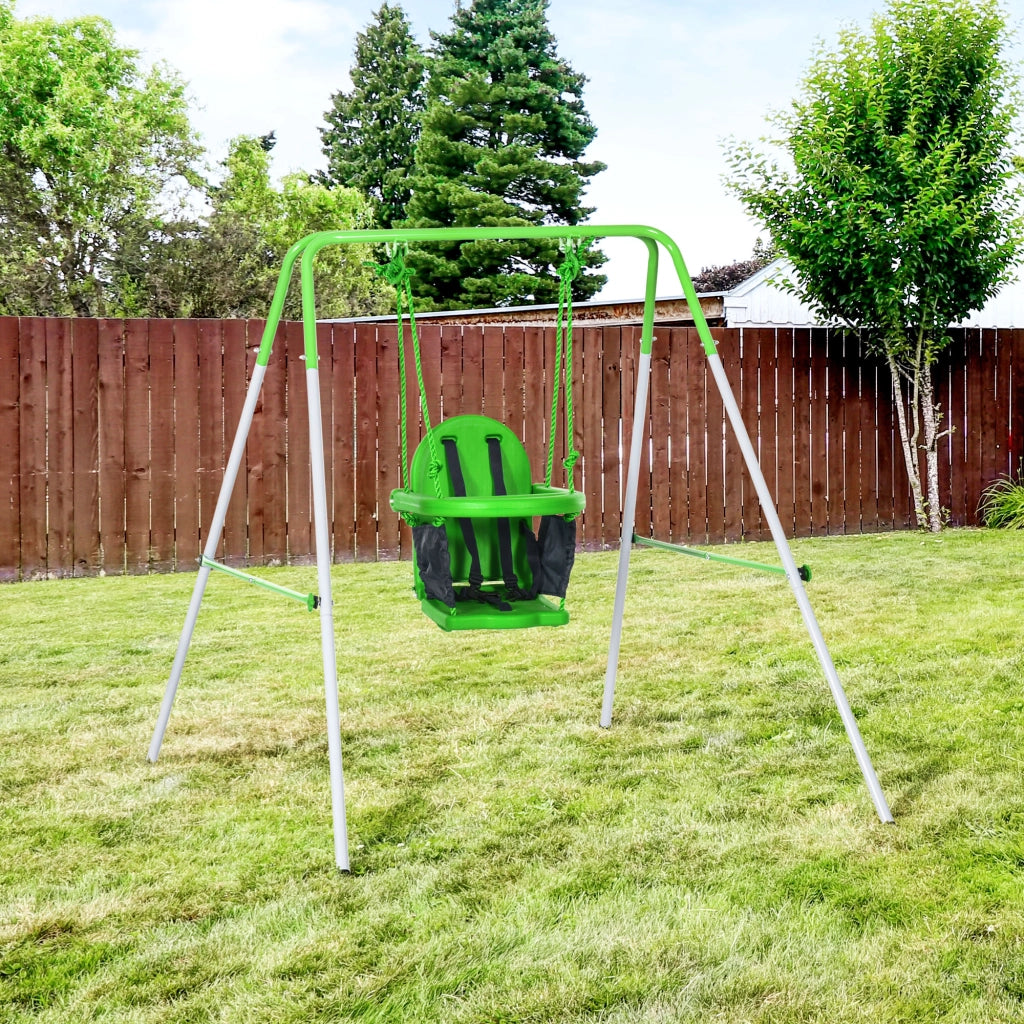 Altalena per bambini ¨C zephmum ¨C verde 122 cm acciaio 25 kg