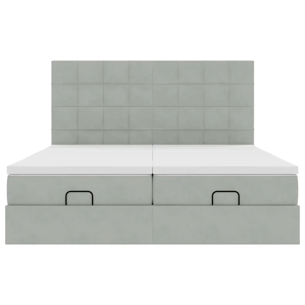 vidaXL Struttura Letto Pouf con Materassi 160x200 cm in Velluto