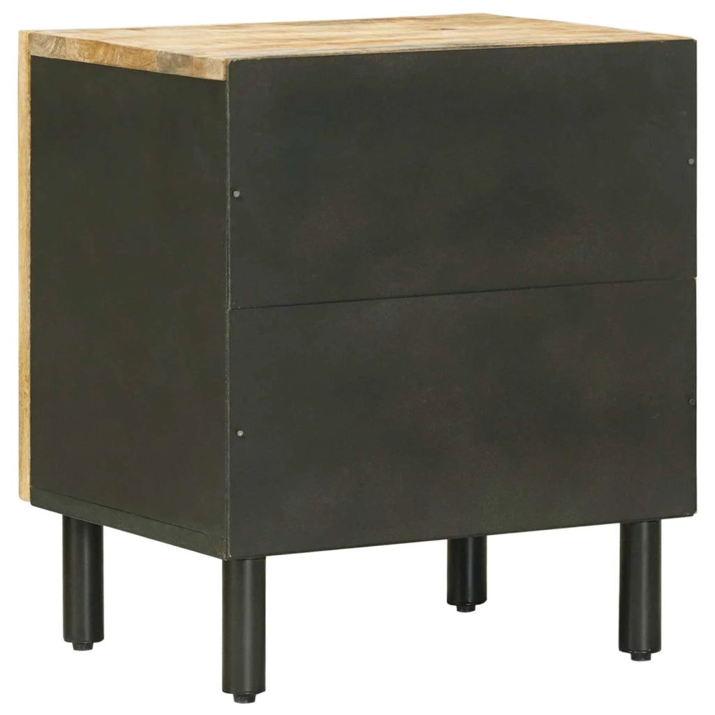 Comodino 2 pz Naturale 40 x 33 x 46 cm Legno di mango massello 4018841