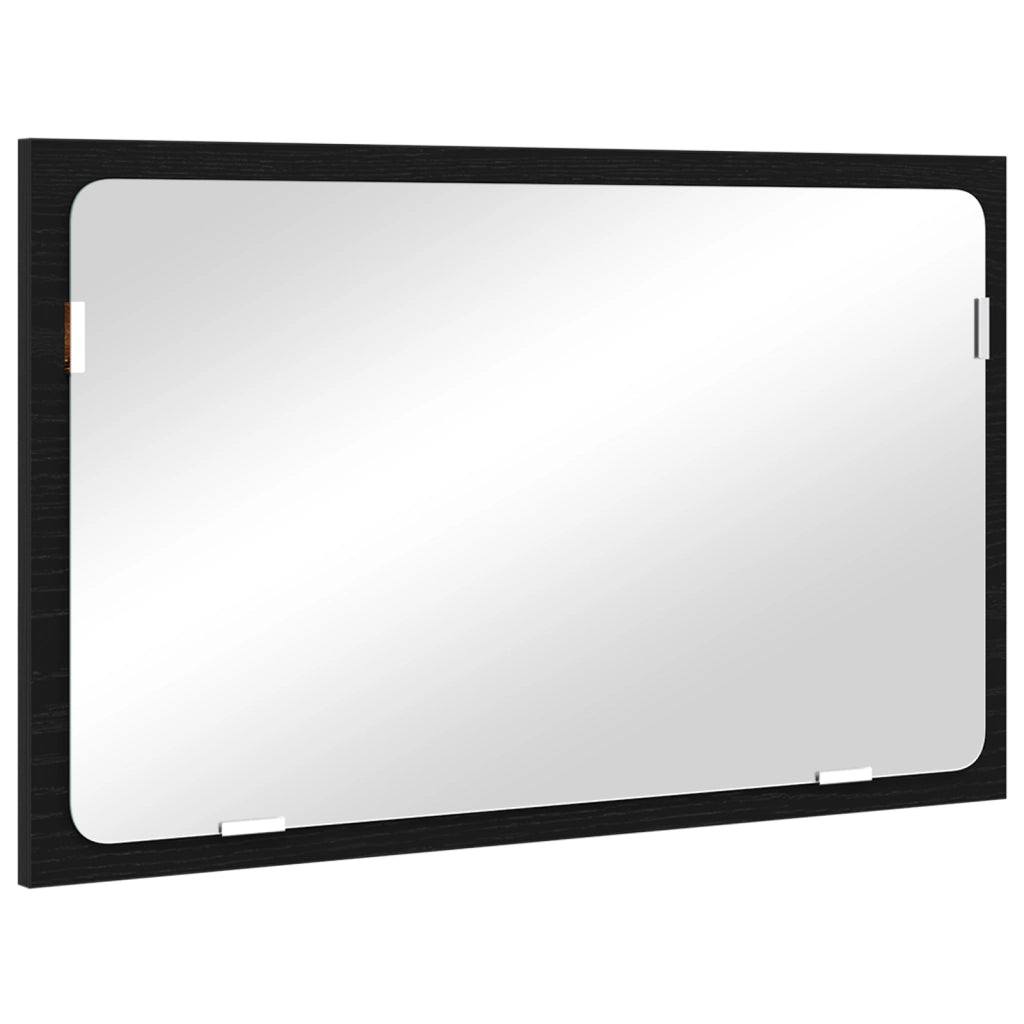 Set Mobili Bagno 2 Pezzi Nero Rovere Legno Ingengerizzato