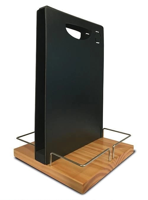 Securit Table Caddy Libera installazione Metallo, Legno Nero, Argento