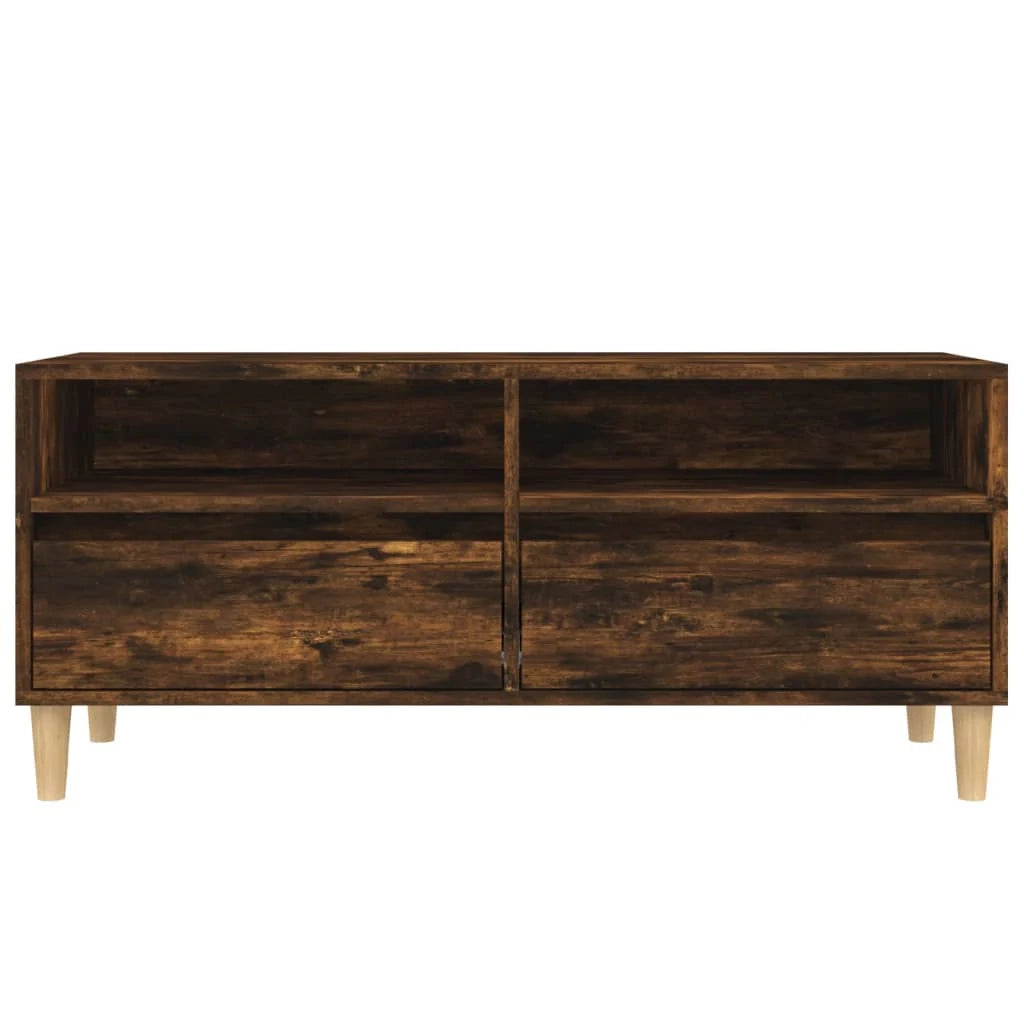 Mobile TV multimediale mensola TV credenza TV sala da pranzo soggiorno camera da letto rovere affumicato 100 x 34,5 x 44,5 cm legno ingegnerizzato marrone 02_0027258