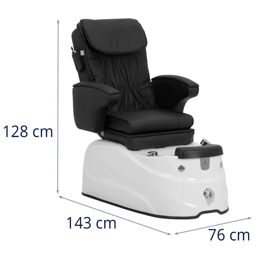 Poltrona pedicure elettrica con pediluvio illuminato e funzione massaggio 105 watt 150 kg bianco e nero 14_0009024