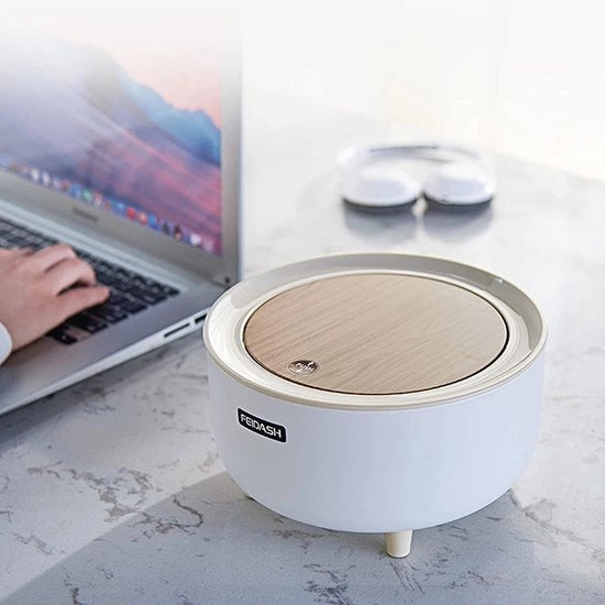 Contenitore Mini Portatile con Coperchio in Legno - Coperchio con Persona - Contenitore per Cosmetici - Piccolo - 2 Litri di Capacità - Per Uso Casa - Ufficio - Salotto