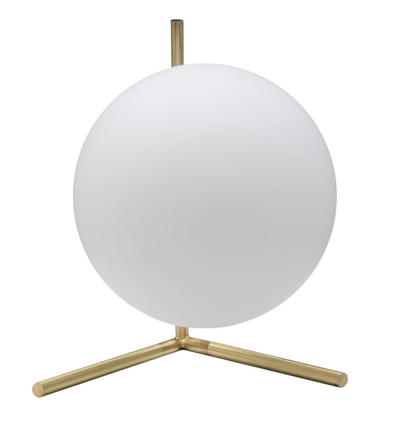 Lampada da Tavolo Glamy Low 25x25x27 cm in Ferro e Vetro Bianco e Oro