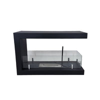 Camino a Bioetanolo da Terra Artico Design Aperto e Vetri Protettivi Serbatoio 850 ml in Acciaio Verniciato Nero