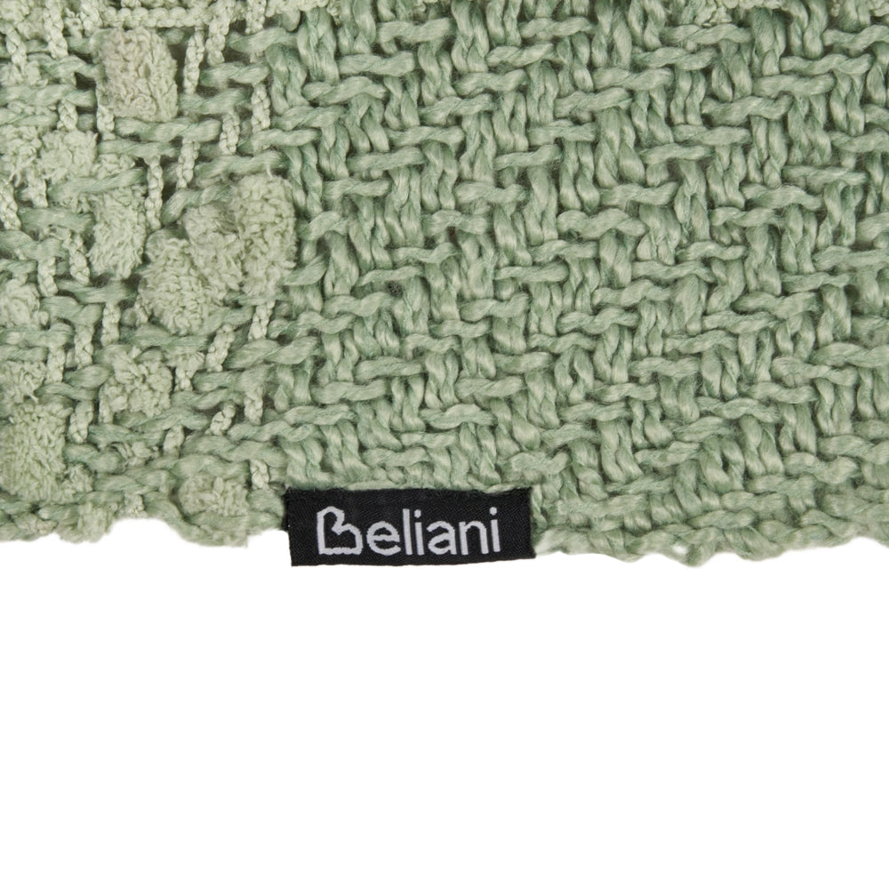 Coperta di cotone intrecciata con nappe verde 220 x 240 cm morbida classica
