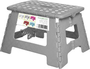 Scaletta pieghevole da 22 cm con suola anti-slip grigia - scala pieghevole in plastica compatta - scala per cucina, scala per bagno
