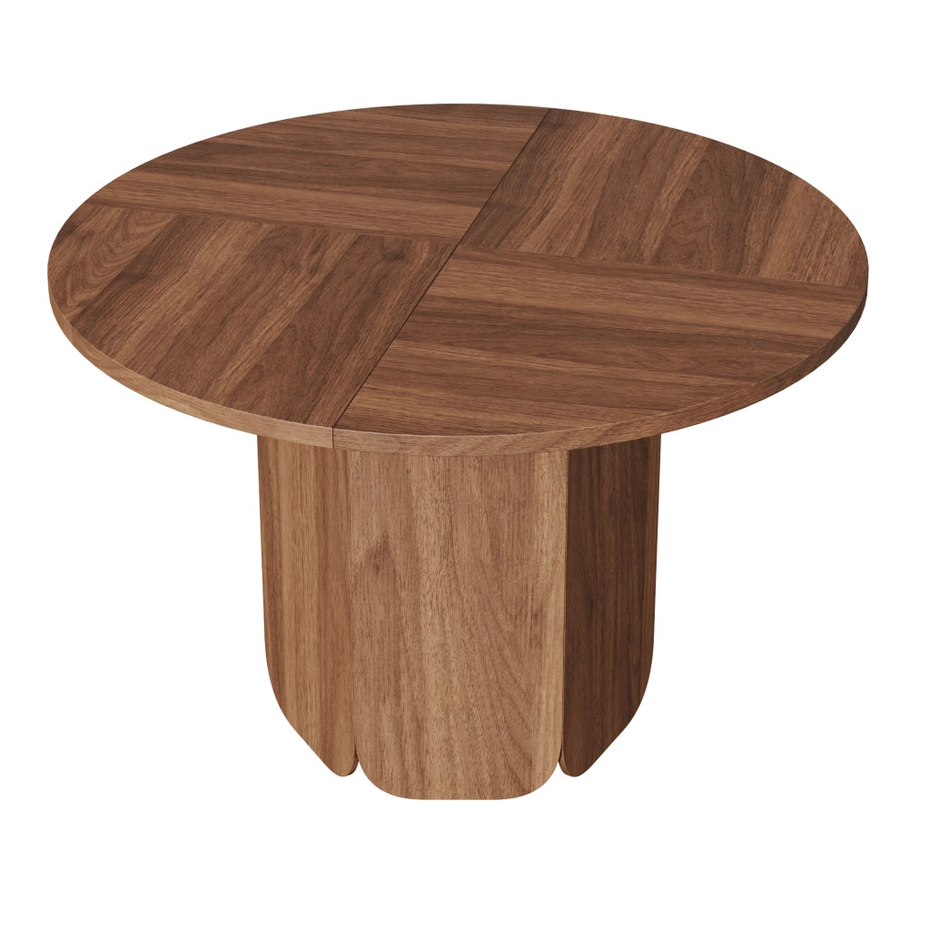 Tavolo da pranzo rotondo 4-6 posti - per sala da pranzo - 120 cm - in MDF - noce