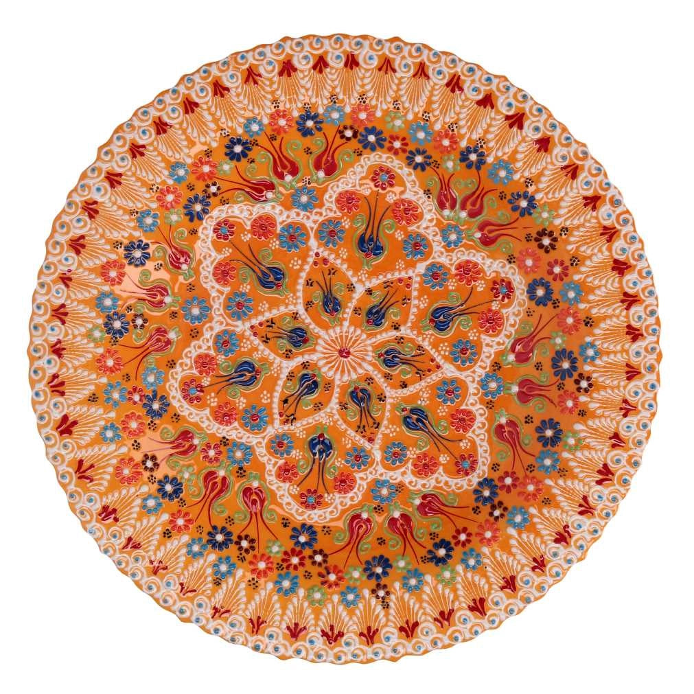 Centrotavola da Cucina Ø40xh8 cm in Ceramica Arancione