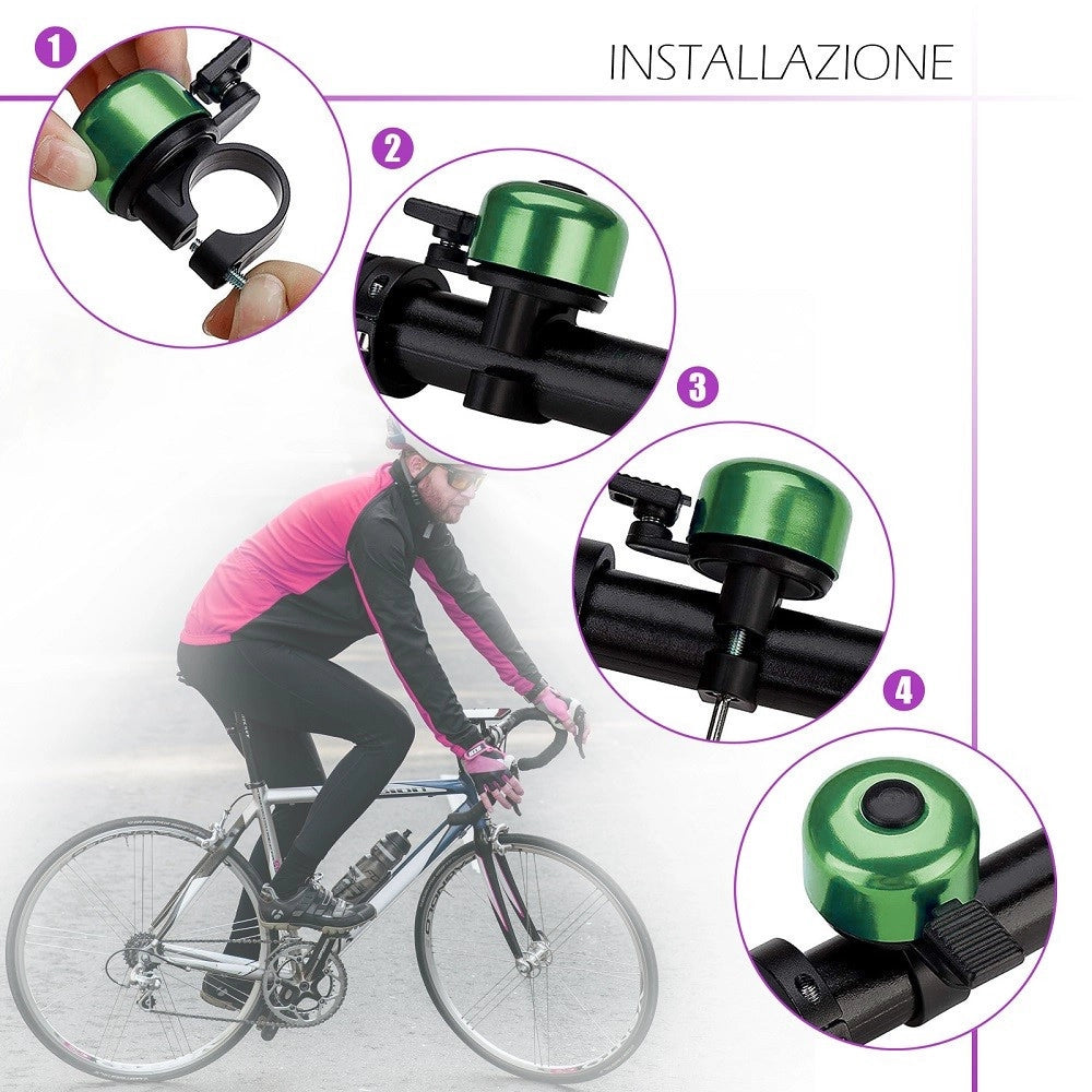 Trade Shop - Campanello A Percussione In Lega Di Alluminio Attacco Universale Bici Xc-1632 -