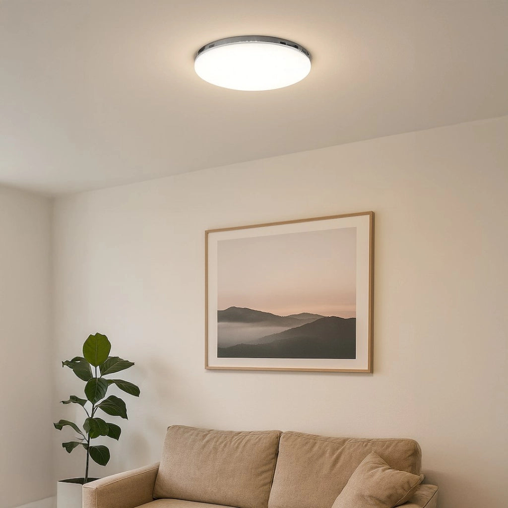Plafoniera moderna cromata tonda Ø50 LED 36W 4000K