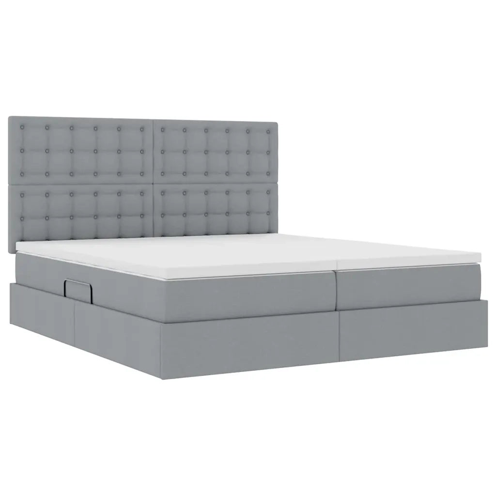 Letto con Contenitore con materasso Grigio chiaro 180 x 200 cm