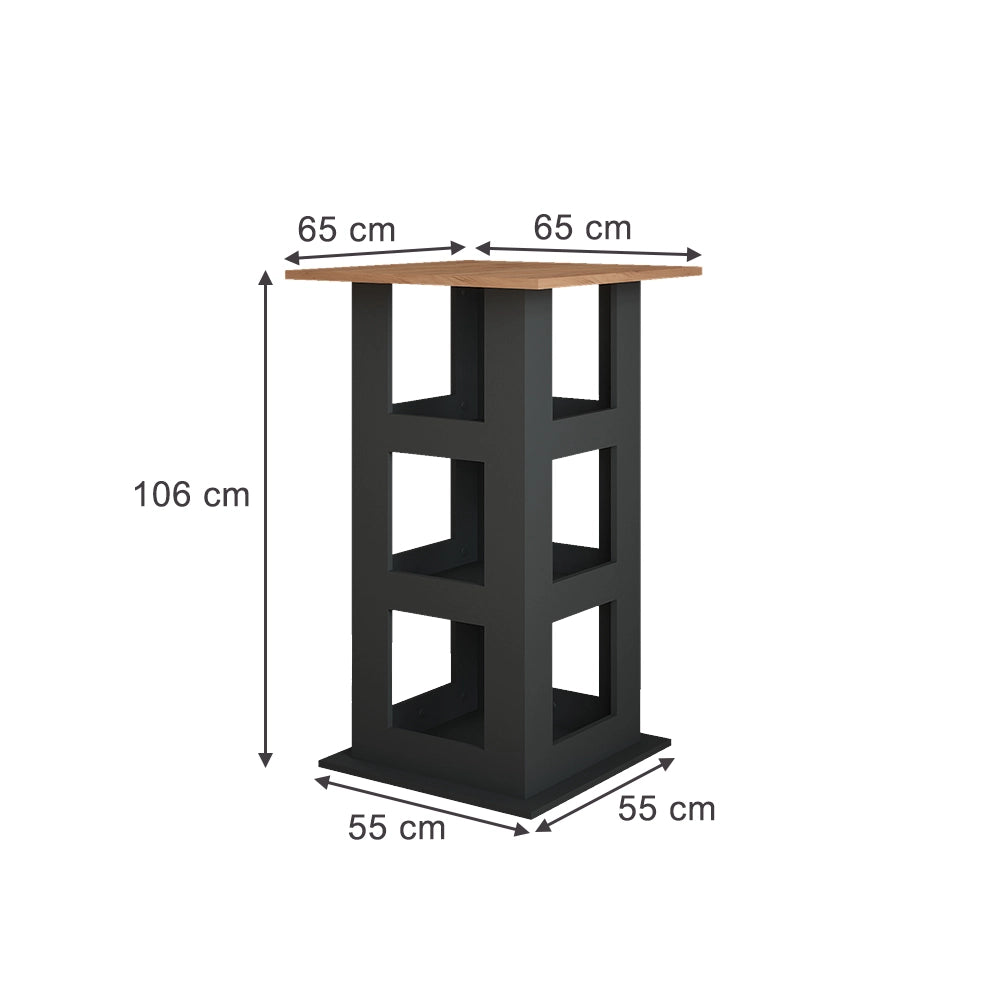 Vicco Tavolo da bar Quercia dorata/antracite 65 x 65 cm