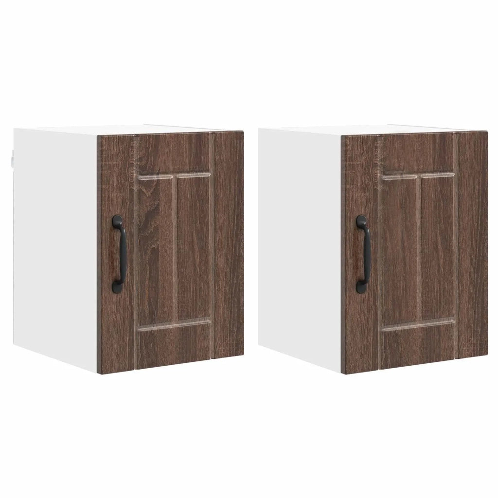 Pensile da cucina | Armadietto a muro LUCCA 2 pz Rovere Marrone 30 x 31 x 40 cm