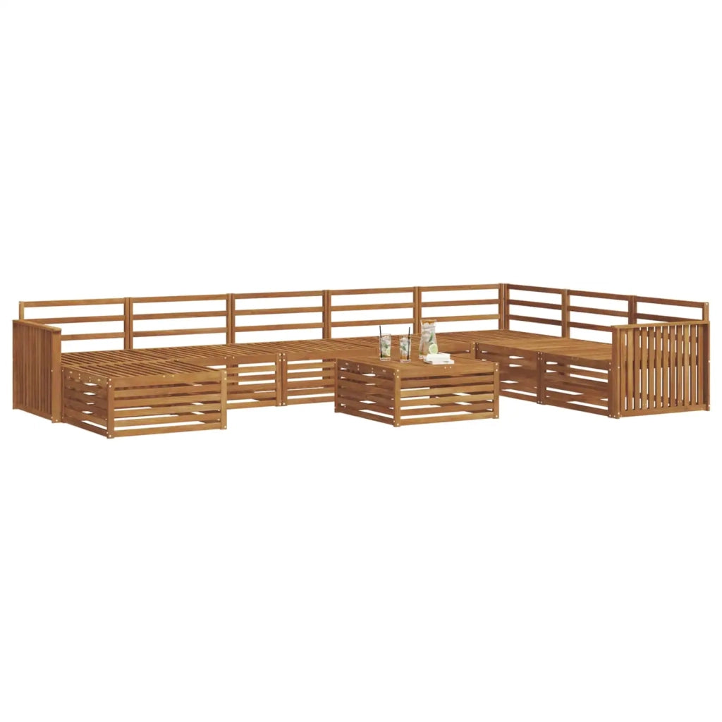 Set divani 9 pcs Naturale Legno di Acacia Massello 3373974