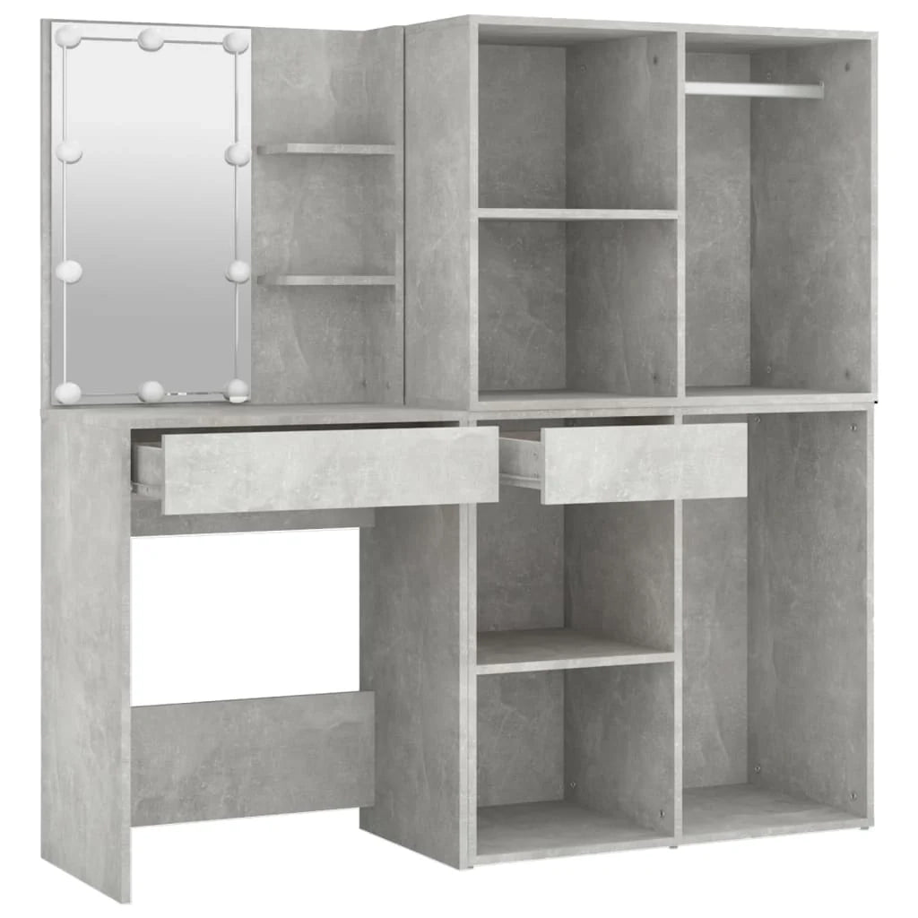 Toletta LED con 2 armadietti 60 x 40 x 140 cm legno ingegnerizzato grigio 02_0006297