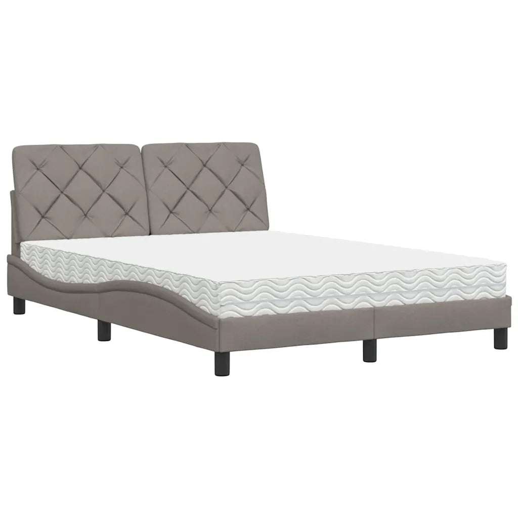 Letto con Materasso Tortora 120x200 cm in Tessuto 3310731