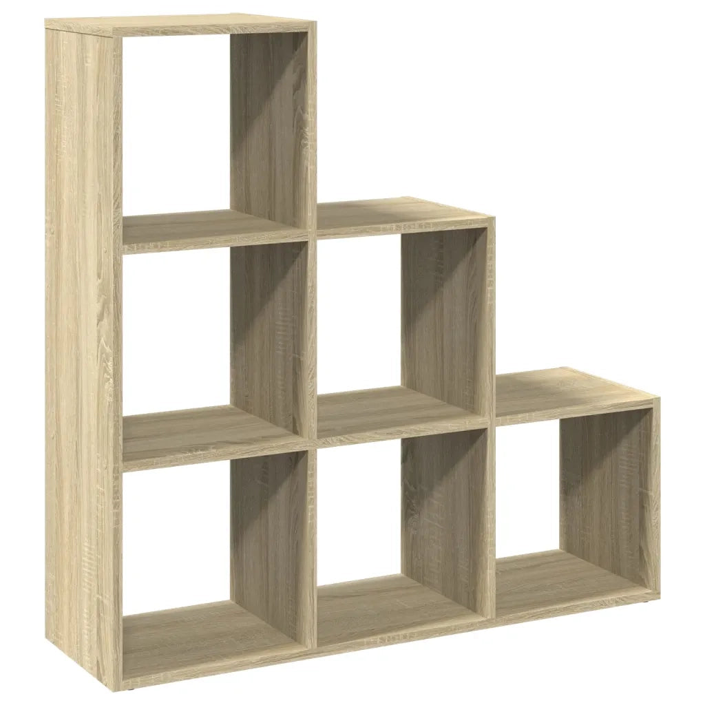 Libreria Divisorio 3 Ripiani-Scaffale per Libri-Mobile di Stoccaggio Rovere Sonoma 99x29x99cm Truciolato