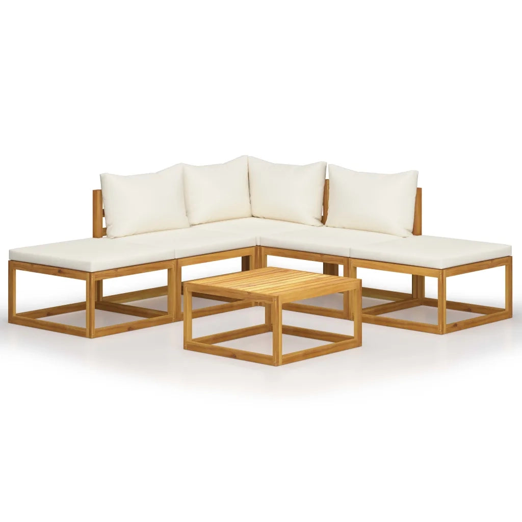 Set Divani Giardino 6 pz con Cuscini Legno Massello di Acacia  cod mxl 35388