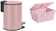 Bacchi da cosmetici, acciaio inossidabile, colore rosato, 3 L & Scatola di stoccaggio con coperchio Adria Rosa - scatola di stoccaggio per bagno con coperchio, polipropilene, 19 x 10 x 14 cm, rosso