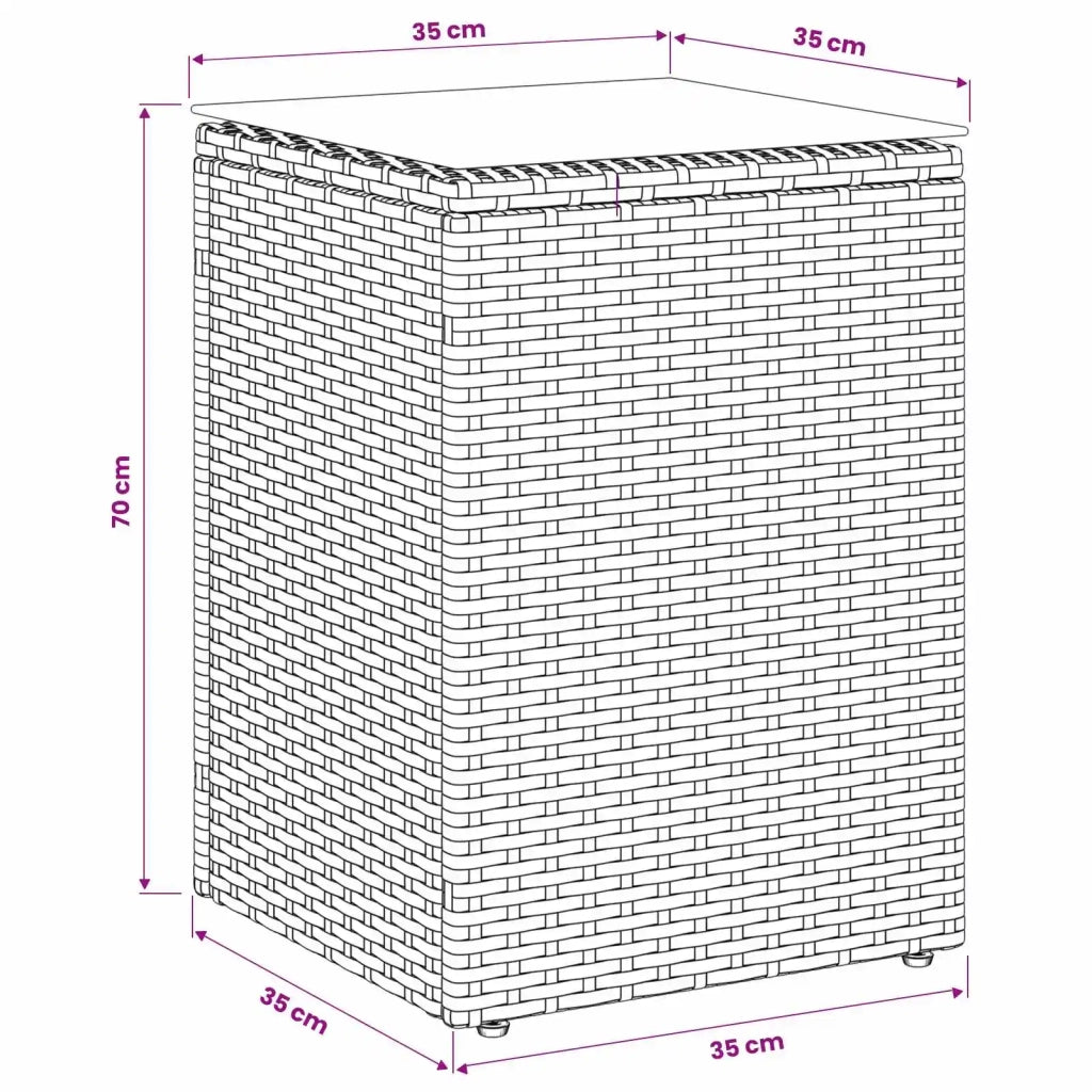 Tavolo laterale Nero polyrattan