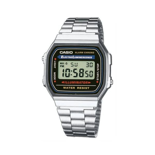 Orologio vintage iconic silver e black a168wa 1yes