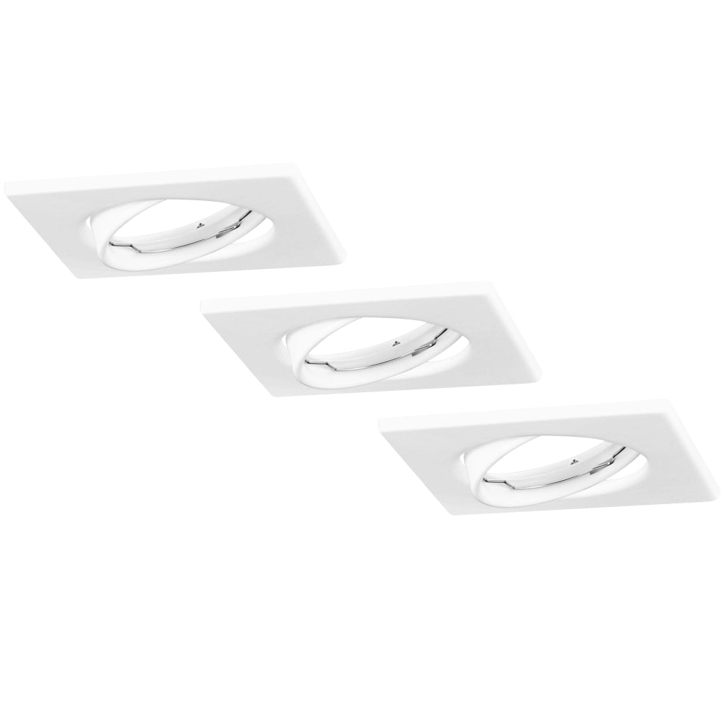 Faretto incasso quadrato bianco orientabile 3x MR16 Polux