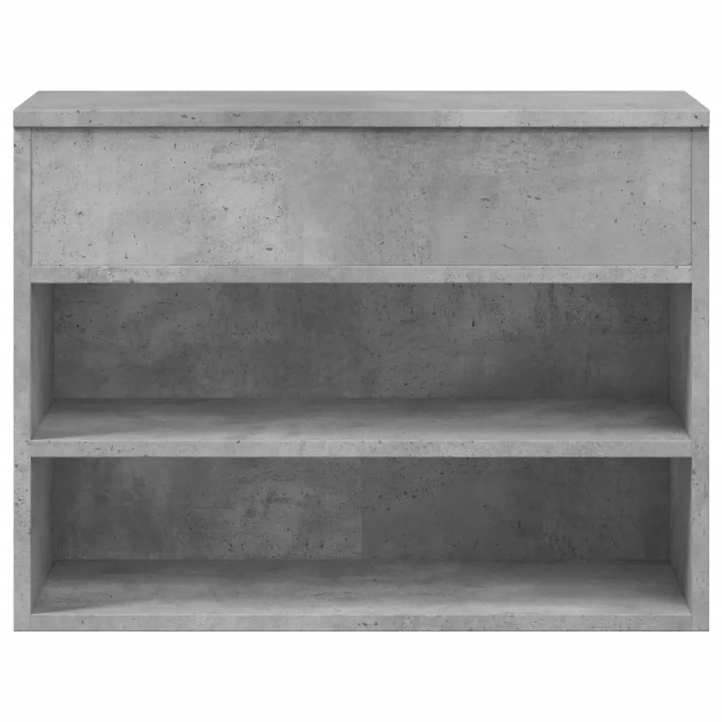 Panca Portascarpe-Sgabello-Panca Scarpiera Grigio Cemento 60x30x45 cm in Truciolato