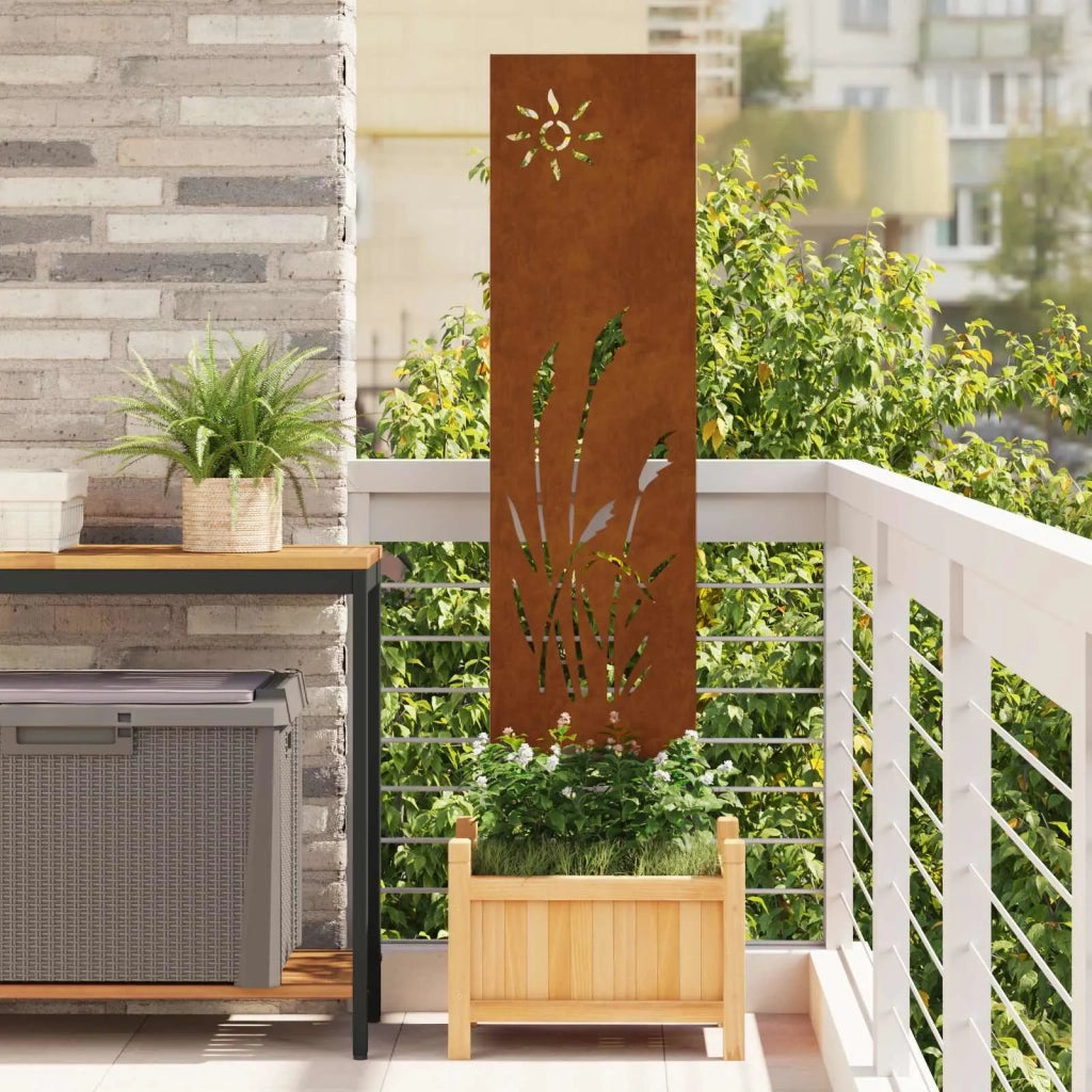 Schermo per privacy in giardino Traforo Ruggine 32 x 140 cm 876209
