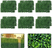Pannelli di finto prato in PVC, 40 x 60 cm, 2,88 m², UV protetto, pannelli di finto buxus 4 cm spessi