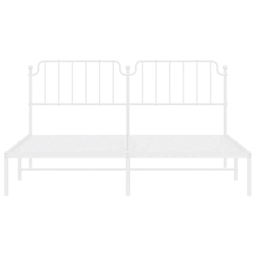 Giroletto con Testiera-Struttura Letto con testiera Metallo Bianco 160x200 cm 801843